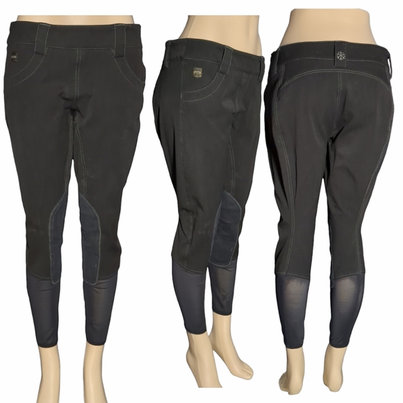 FITS Equestrian Horse Riding Black Pants Size Big L - Picture 3 of 16